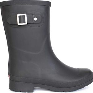 Women’s Waterproof Solid Mid-Height Rain Boot – Durable Rubber, Memory Foam